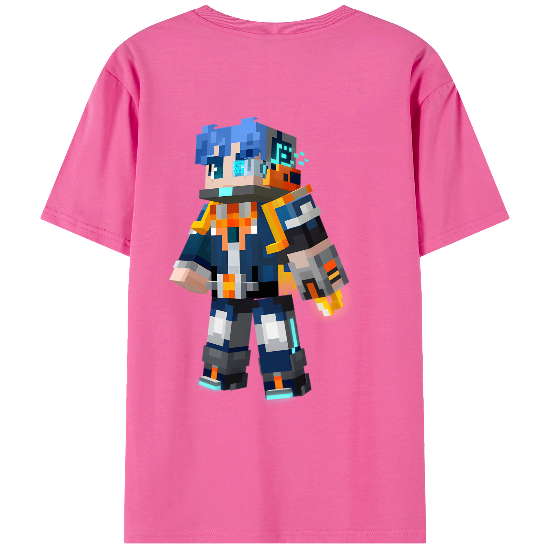（画像用） マインクラフト ブロックの世界 Minecraft MC Block world レディース半袖Tシャツ(バックプリント)